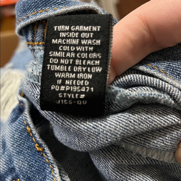 Almost Famous Ripped Blue Jean Jacket Size M - Picture 8 of 8